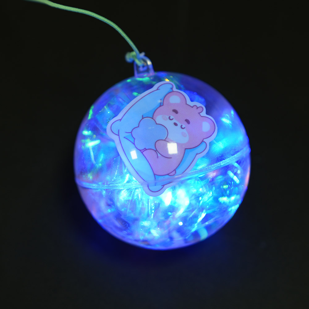 Игрушка мяч с блестками, каучук, PP, вода, d6,5см, 3хLR1130, 6 дизайнов, арт.№ 295-312