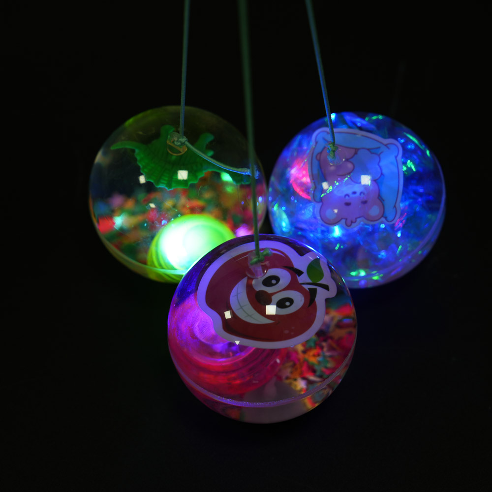 Игрушка мяч с блестками, каучук, PP, вода, d6,5см, 3хLR1130, 6 дизайнов, арт.№ 295-312