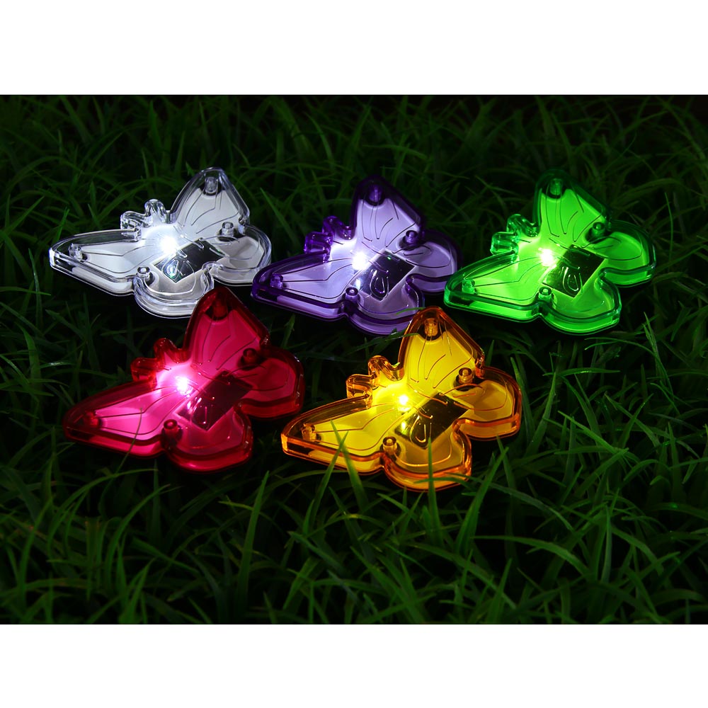 INBLOOM Фонарь на солнечной батарее Бабочка, 9x6.5x8см, 1LED, белый, 1.2V 40mAh Ni-MH, пластик, арт.№ 810-007