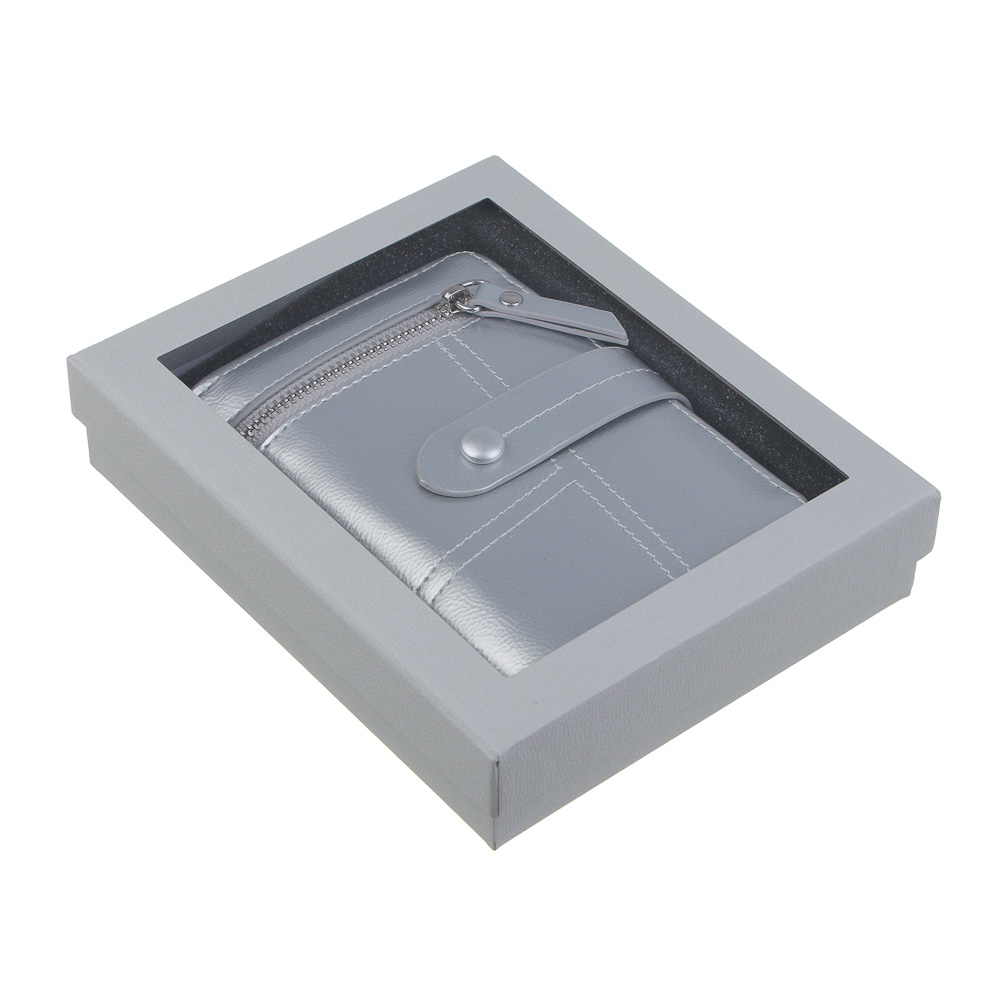 ЮL Анзелия Кошелек женский для купюр, карт и монет на кнопке, полиуретан, 14x10x3 см, 2 цвета, КЖ24-17, арт.№ 303-033