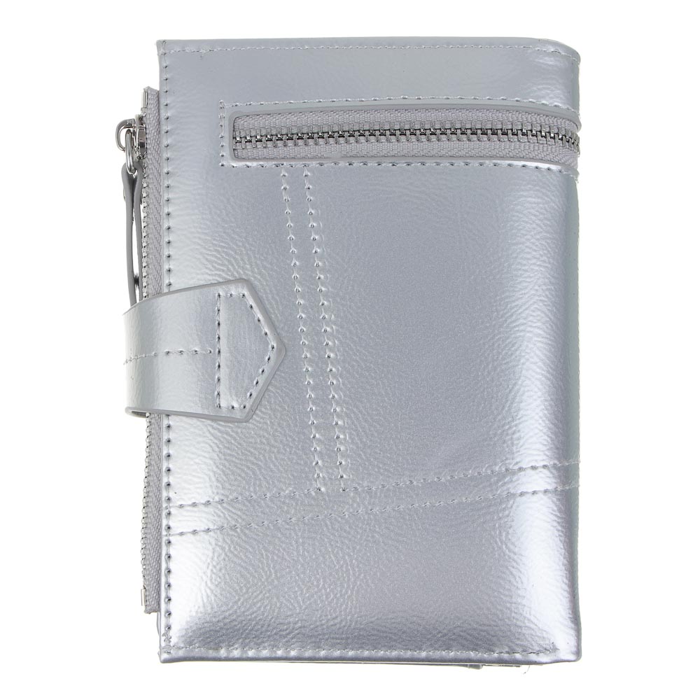 ЮL Анзелия Кошелек женский для купюр, карт и монет на кнопке, полиуретан, 14x10x3 см, 2 цвета, КЖ24-17, арт.№ 303-033