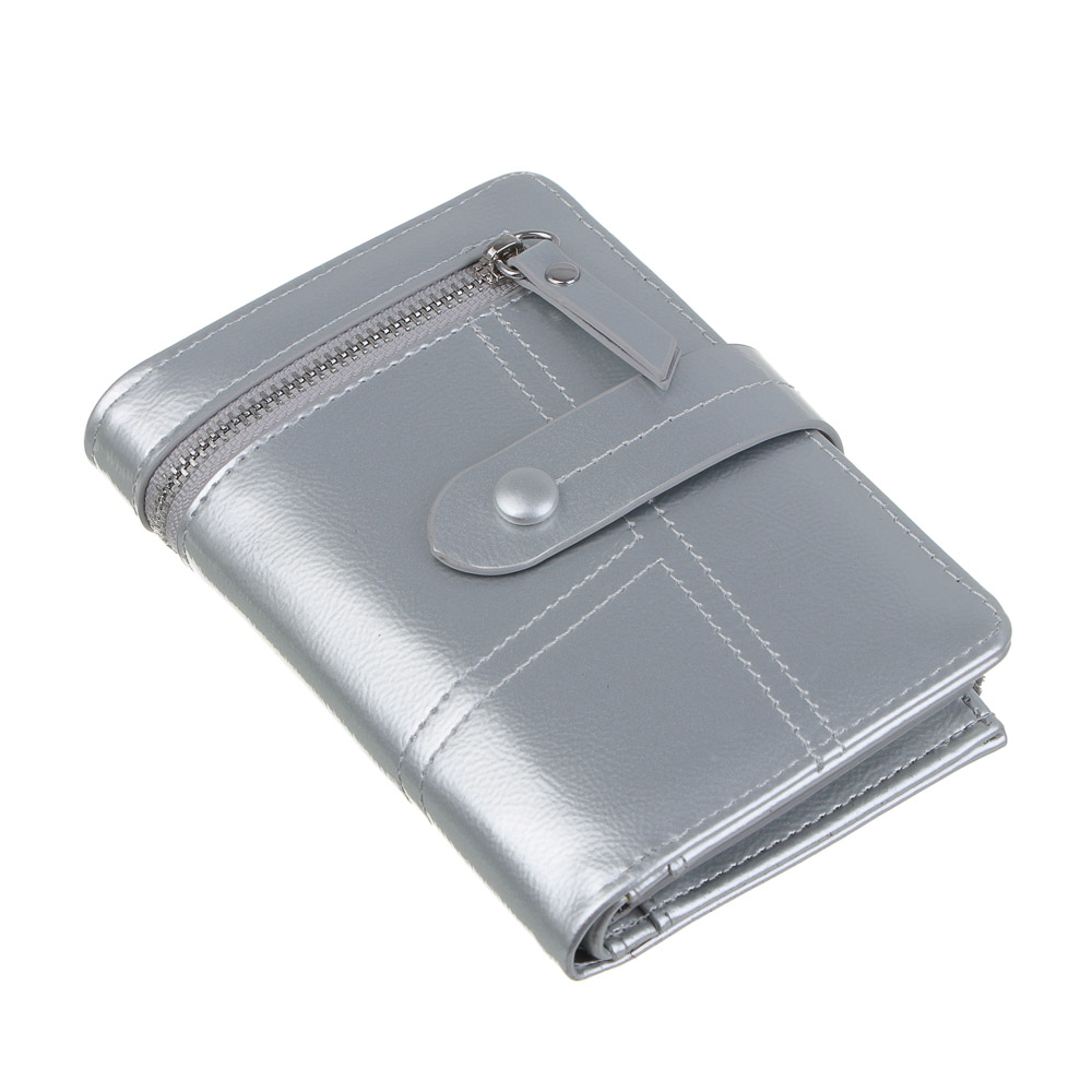 ЮL Анзелия Кошелек женский для купюр, карт и монет на кнопке, полиуретан, 14x10x3 см, 2 цвета, КЖ24-17, арт.№ 303-033