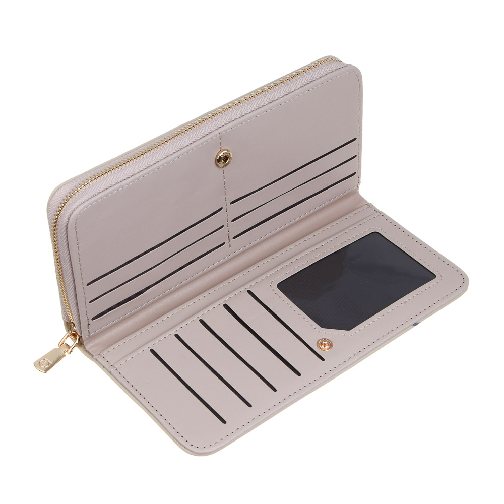 ЮL Лилианна Кошелек для карт,купюр и монет с отделением на молнии ПУ, 19х9,5х2,5см, 2 цвета, КЖ24-24, арт.№ 303-036