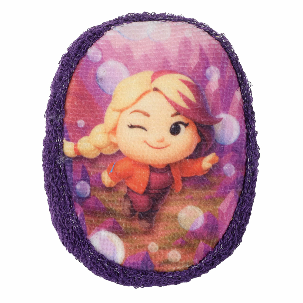 Мочалка-губка детская BY Русские Супергерои, размер 13x10x3см, пенополиуретан, 100% хлопок, 0+, арт.№ 361-161