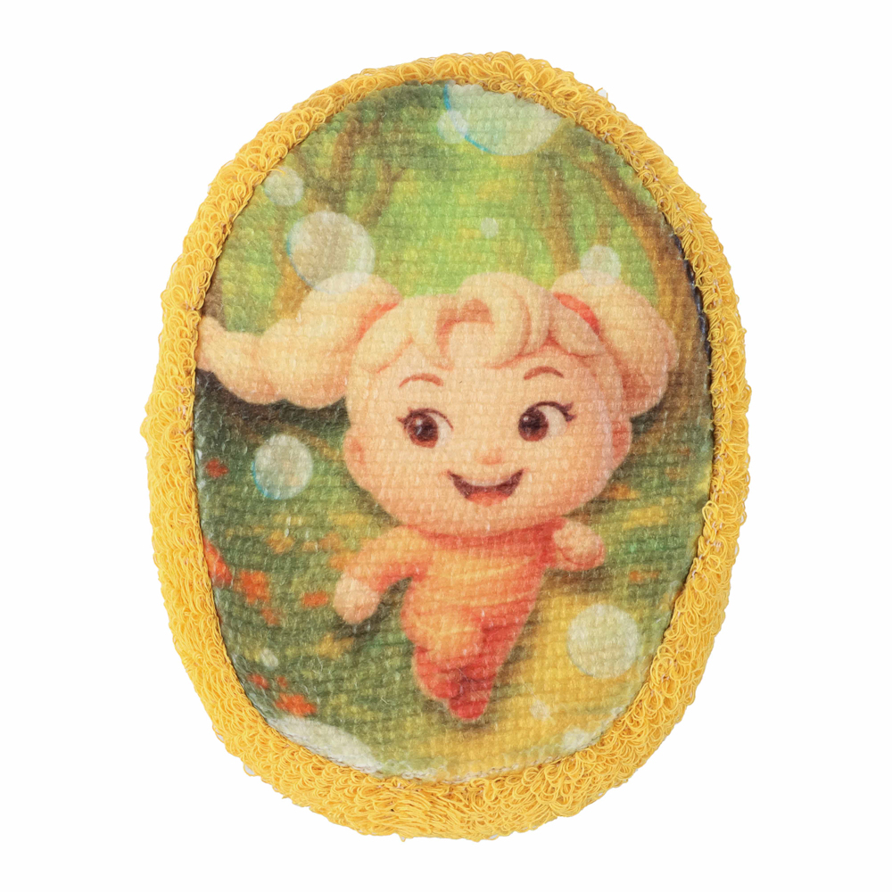 Мочалка-губка детская BY Русские Супергерои, размер 13x10x3см, пенополиуретан, 100% хлопок, 0+, арт.№ 361-161