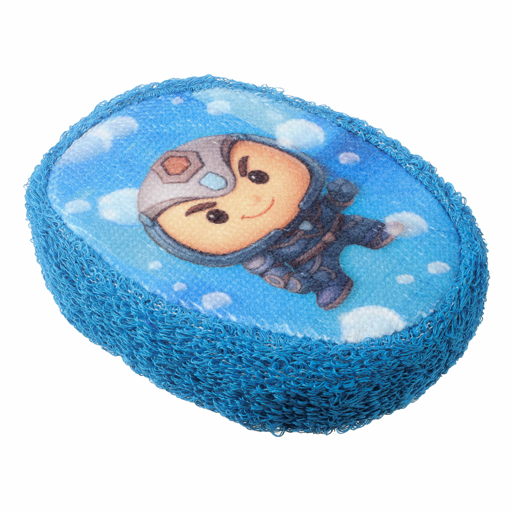 Мочалка-губка детская BY Русские Супергерои, размер 13x10x3см, пенополиуретан, 100% хлопок, 0+, арт.№ 361-161