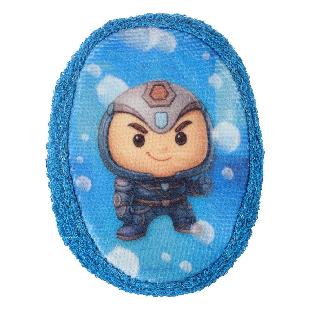 Мочалка-губка детская BY Русские Супергерои, размер 13x10x3см, пенополиуретан, 100% хлопок, 0+, арт.№ 361-161