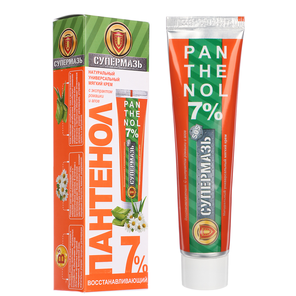 Супермазь SOS, натуральный универсальный мягкий крем ПАНТЕНОЛ 7% 50мл, арт.№ 832-094