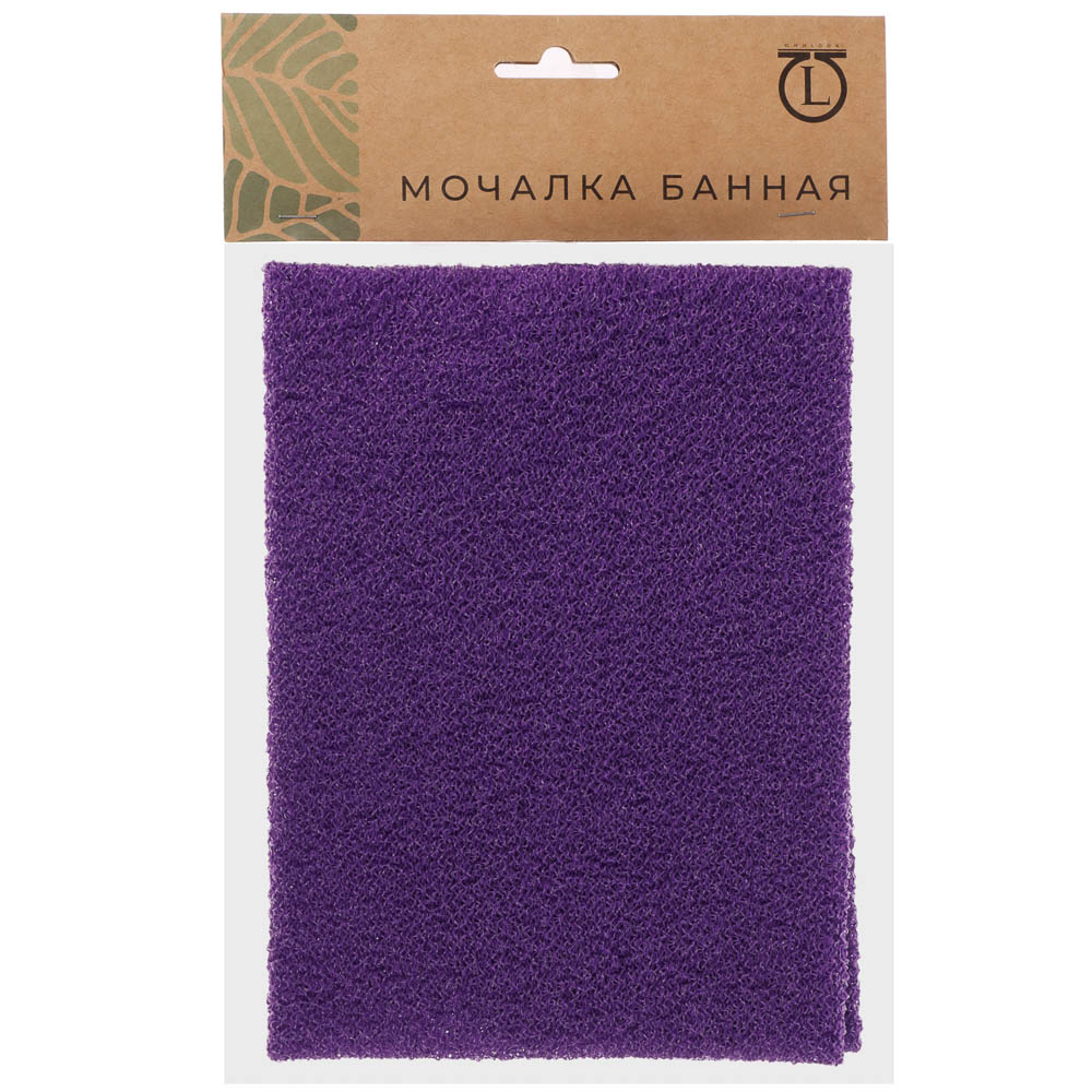 ЮL Мочалка пилинг японская для бани и душа с ручками, жесткая, полиэстер, 45х19см, 4 цвета, МС24-07, арт.№ 361-151