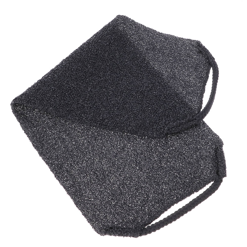 ЮL Мочалка пилинг японская для бани и душа с ручками, жесткая, полиэстер, 45х19см, 4 цвета, МС24-07, арт.№ 361-151