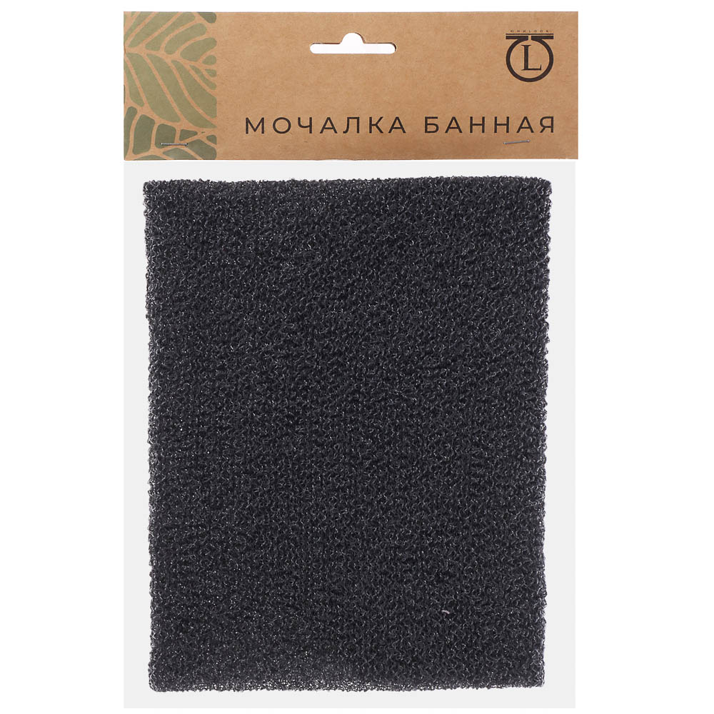 ЮL Мочалка пилинг японская для бани и душа с ручками, жесткая, полиэстер, 45х19см, 4 цвета, МС24-07, арт.№ 361-151