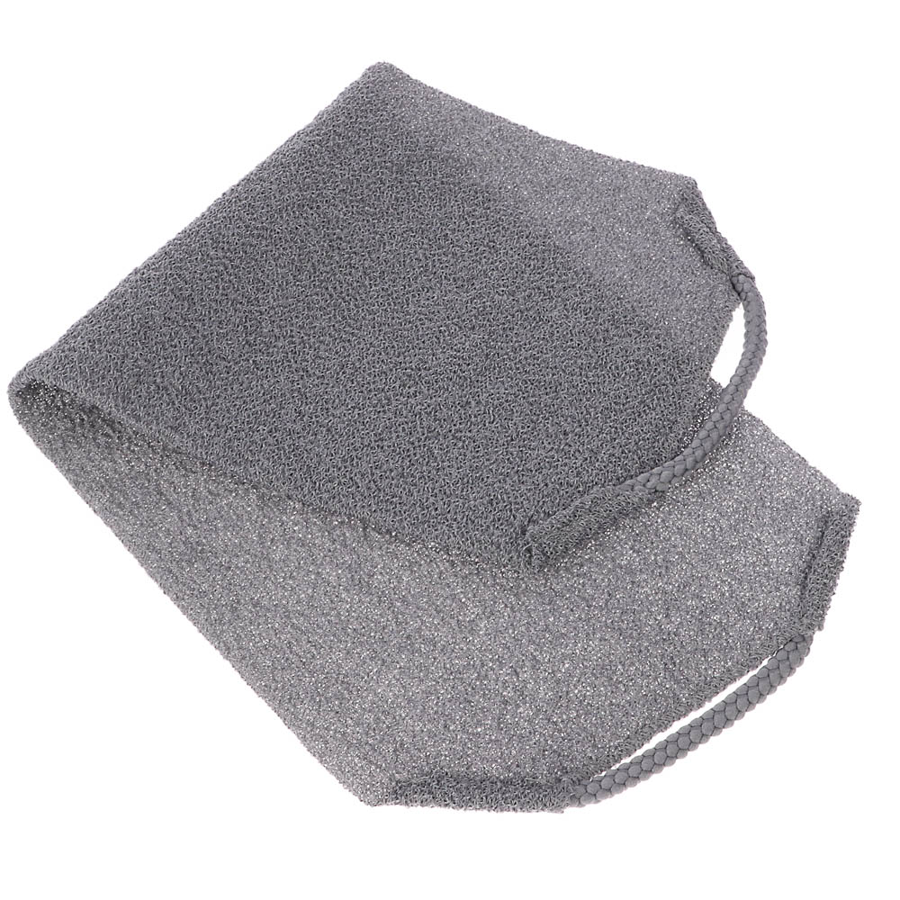 ЮL Мочалка пилинг японская для бани и душа с ручками, жесткая, полиэстер, 45х19см, 4 цвета, МС24-07, арт.№ 361-151