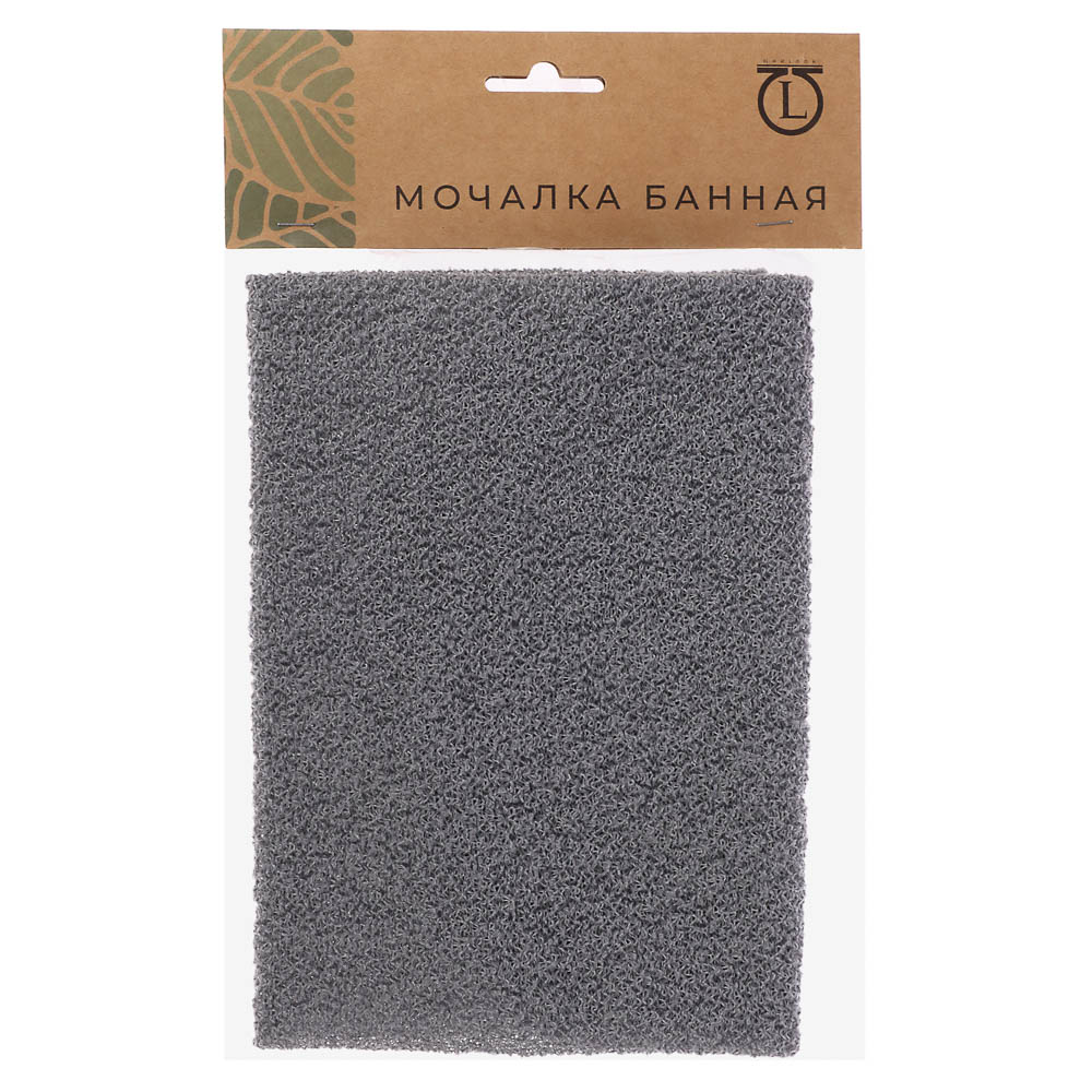 ЮL Мочалка пилинг японская для бани и душа с ручками, жесткая, полиэстер, 45х19см, 4 цвета, МС24-07, арт.№ 361-151