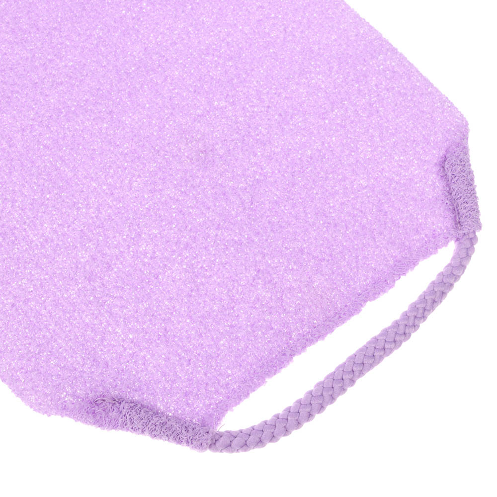 ЮL Мочалка пилинг японская для бани и душа с ручками, жесткая, полиэстер, 45х19см, 4 цвета, МС24-07, арт.№ 361-151