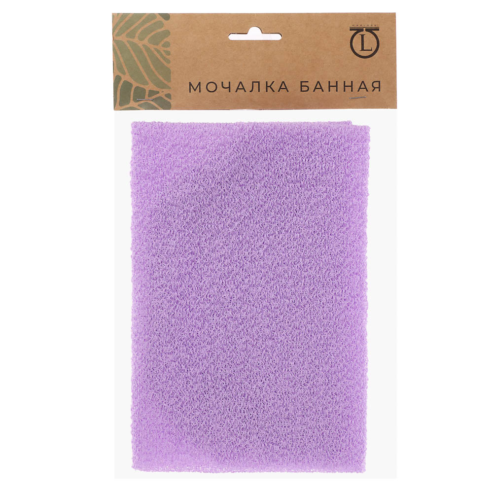 ЮL Мочалка пилинг японская для бани и душа с ручками, жесткая, полиэстер, 45х19см, 4 цвета, МС24-07, арт.№ 361-151