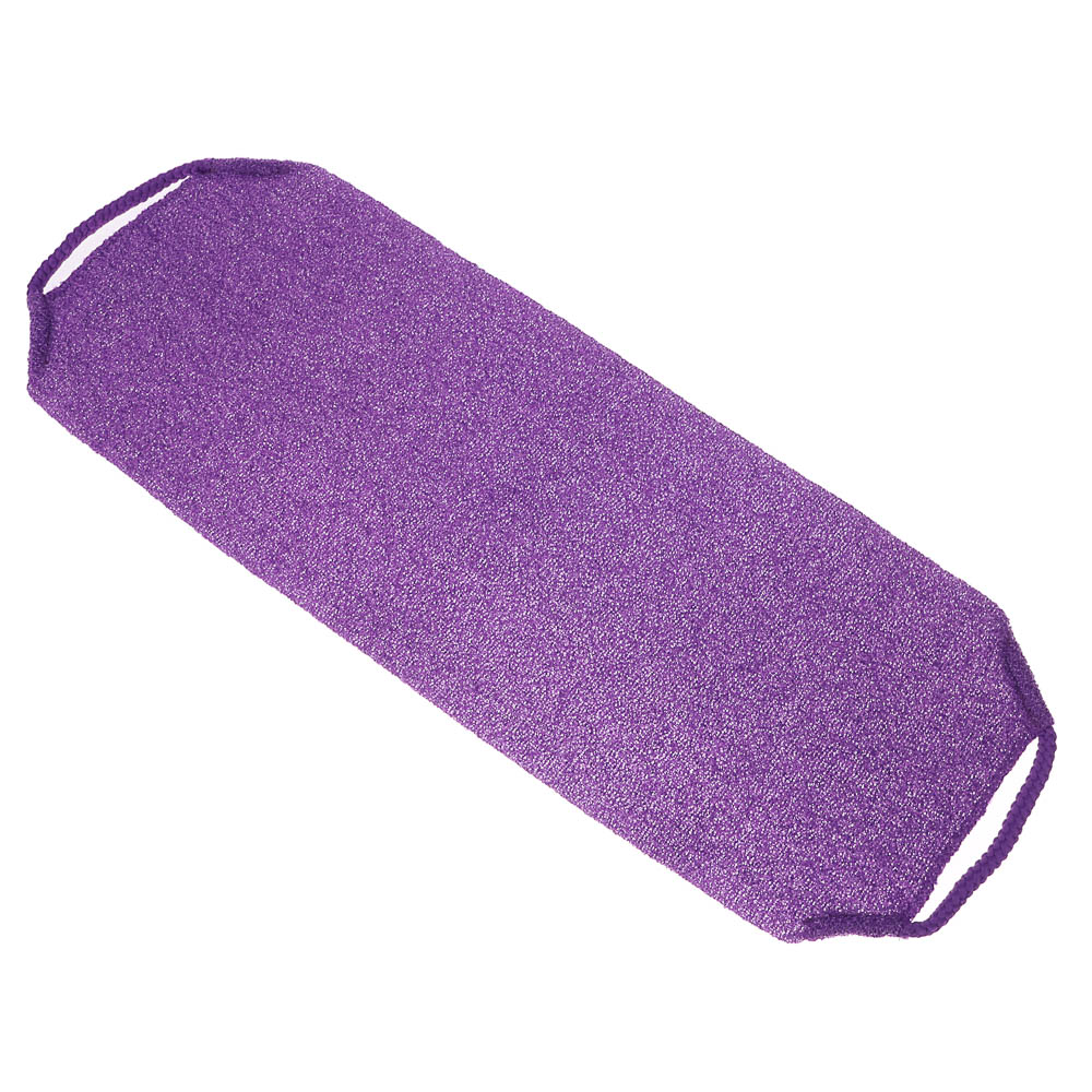 ЮL Мочалка пилинг японская для бани и душа с ручками, жесткая, полиэстер, 45х19см, 4 цвета, МС24-07, арт.№ 361-151