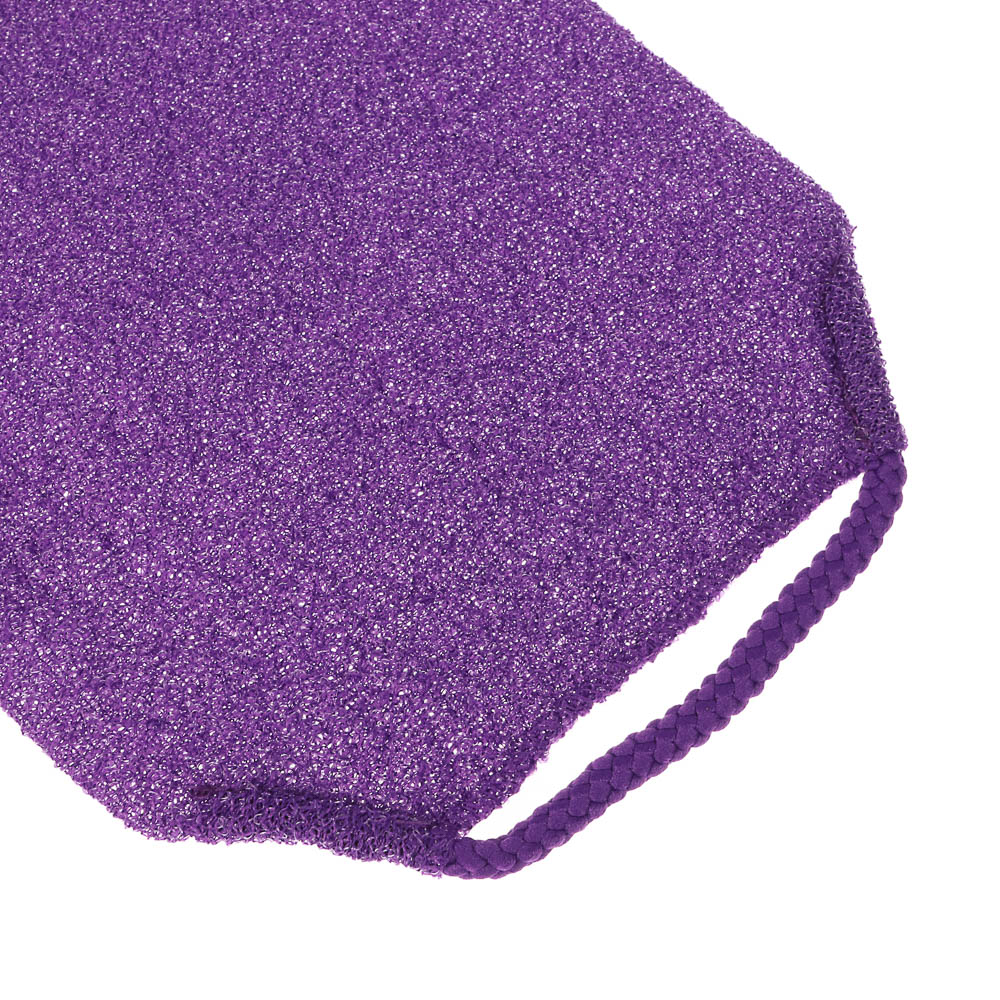 ЮL Мочалка пилинг японская для бани и душа с ручками, жесткая, полиэстер, 45х19см, 4 цвета, МС24-07, арт.№ 361-151