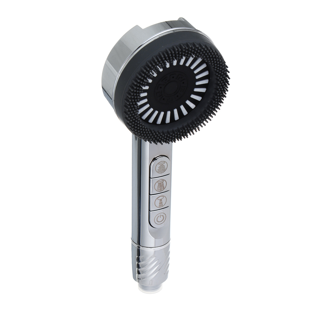 RAIN Лейка для душа, 4 режима, с массажными мягкими щеточками, фильтр, кнопка стоп, 90мм, хром — купить в МПР RAIN Лейка для душа, 4 режима, с массажными мягкими щеточками, фильтр, кнопка стоп, 90мм, хром, арт.№ 582-105