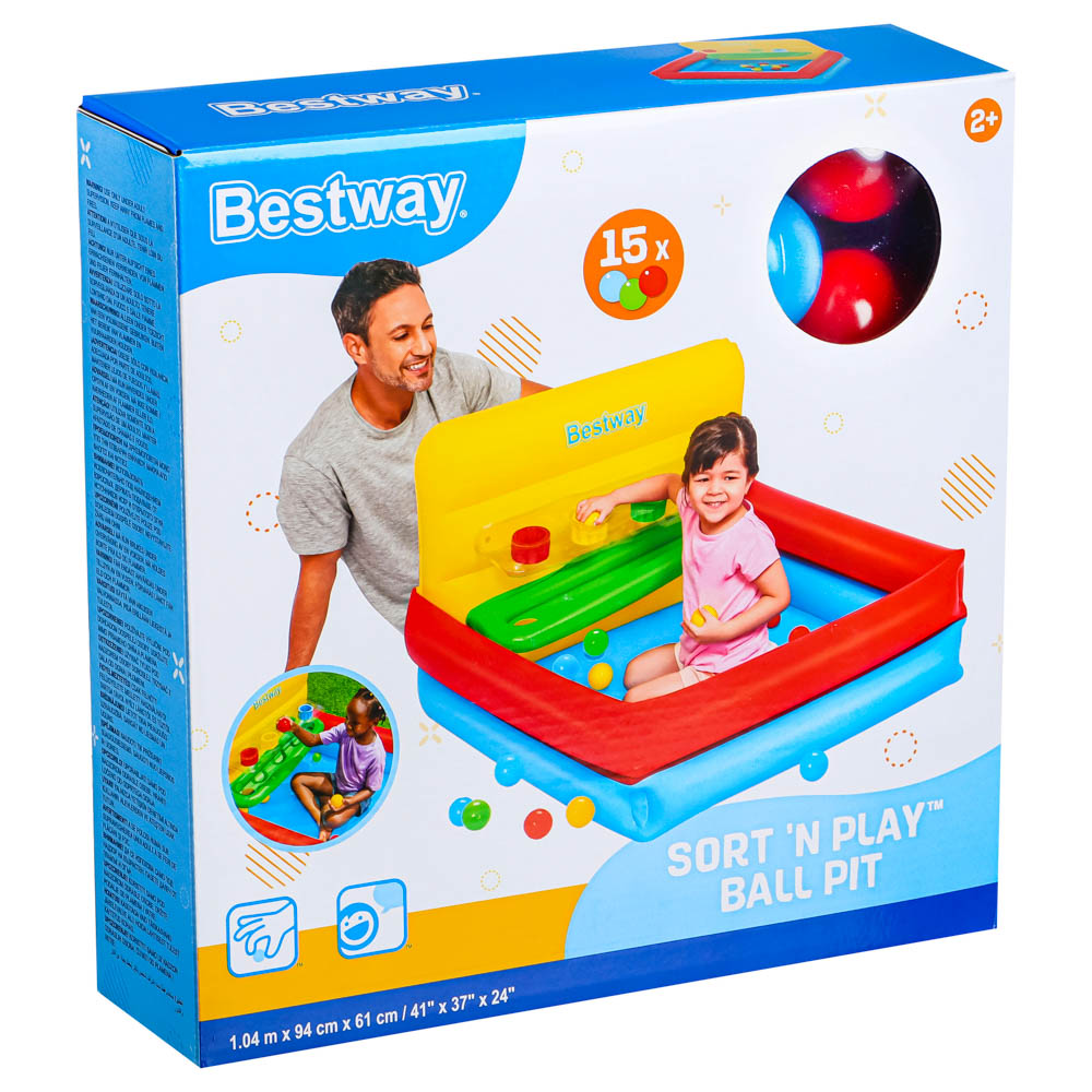 BESTWAY Манеж с мячами надувной СОРТ-ПЛЭЙ, 104x94x61 см, 52546, арт.№ 029-014