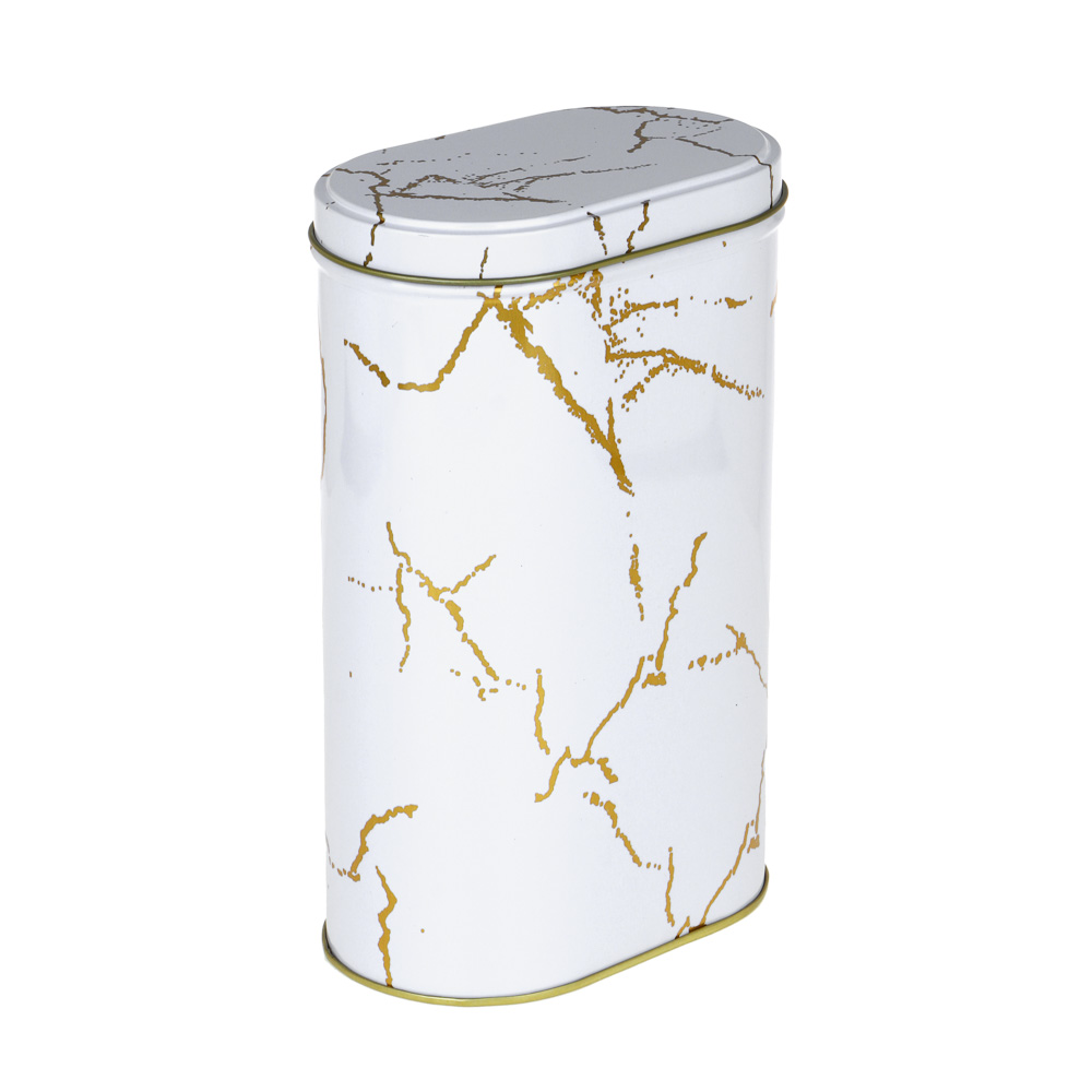Набор банок для хранения 2шт, 20х13,5х8,5см, 18х11,5х7см, жесть, белый мрамор, арт.№ 828-275