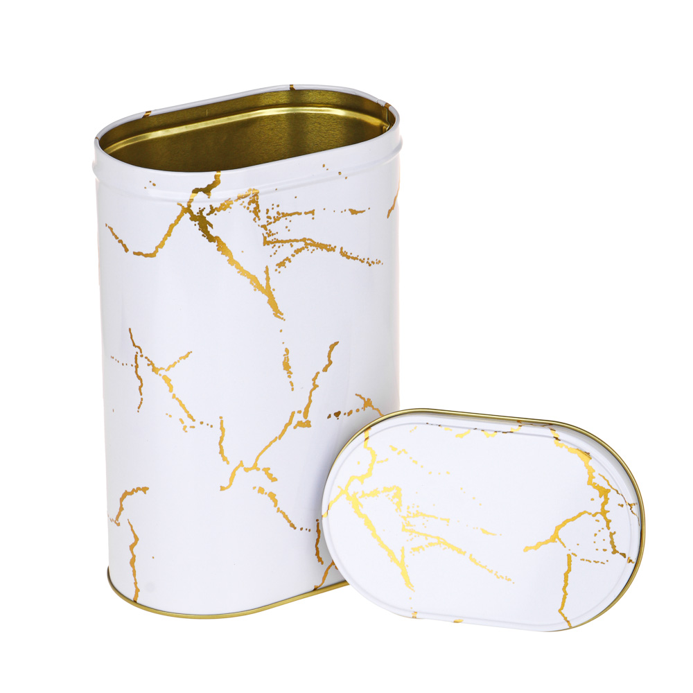 Набор банок для хранения 2шт, 20х13,5х8,5см, 18х11,5х7см, жесть, белый мрамор, арт.№ 828-275