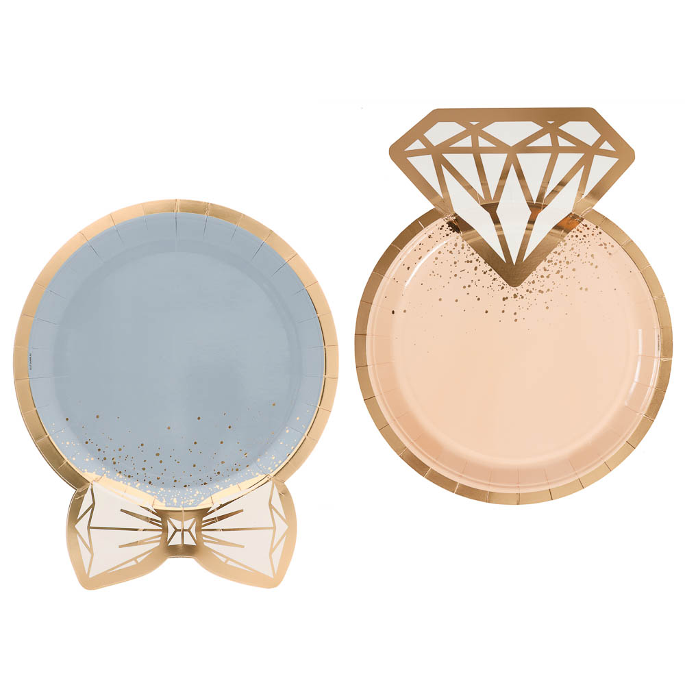 Тарелка фигур Свадьба LUX Peach 6шт, 25см в асс, арт.№ 530-422