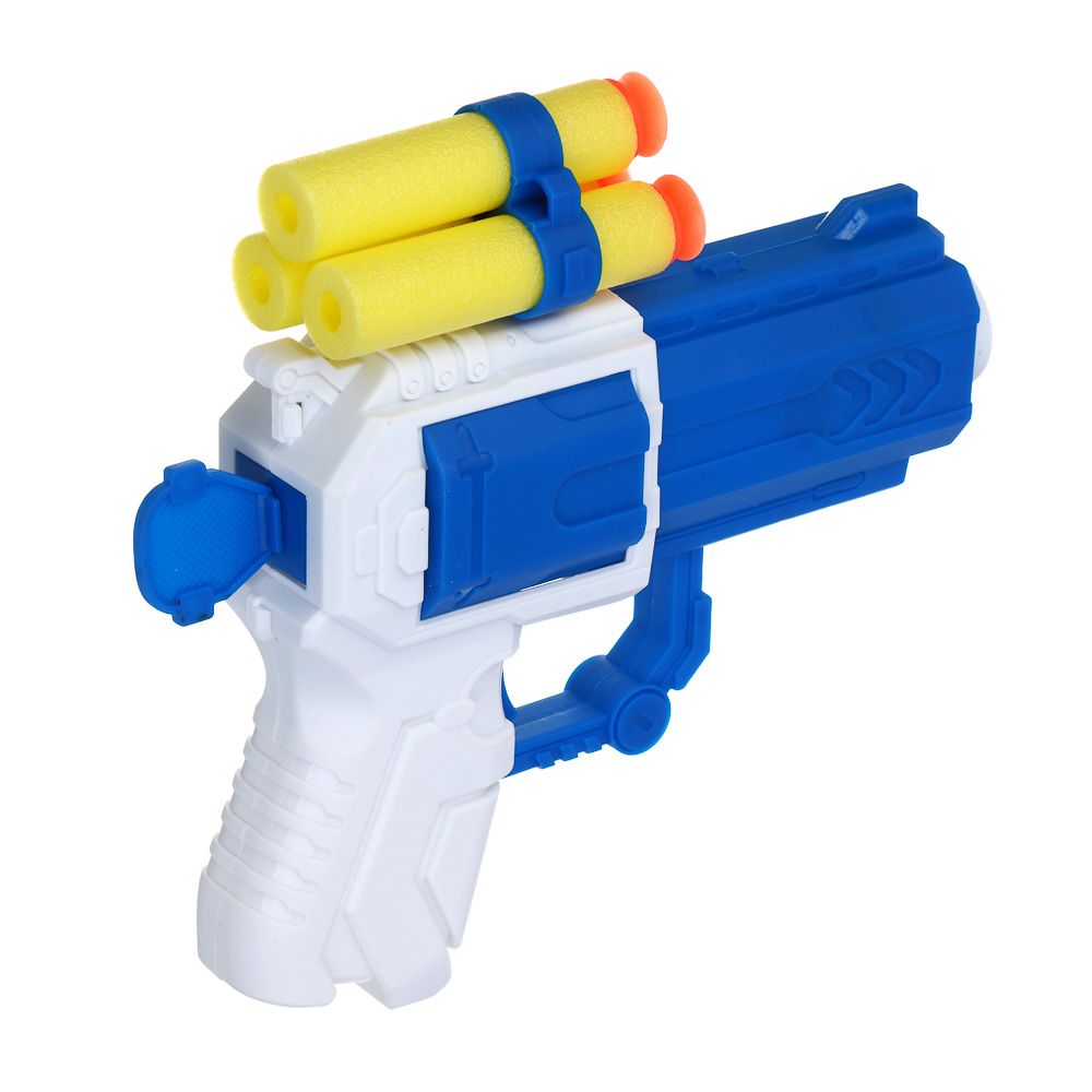 ИГРОЛЕНД Пистолет "Суперстрелок" с присосками 3 шт, ПП, ЭВА, 15х4х26,4 см, 2 дизайна, арт.№ 261-768