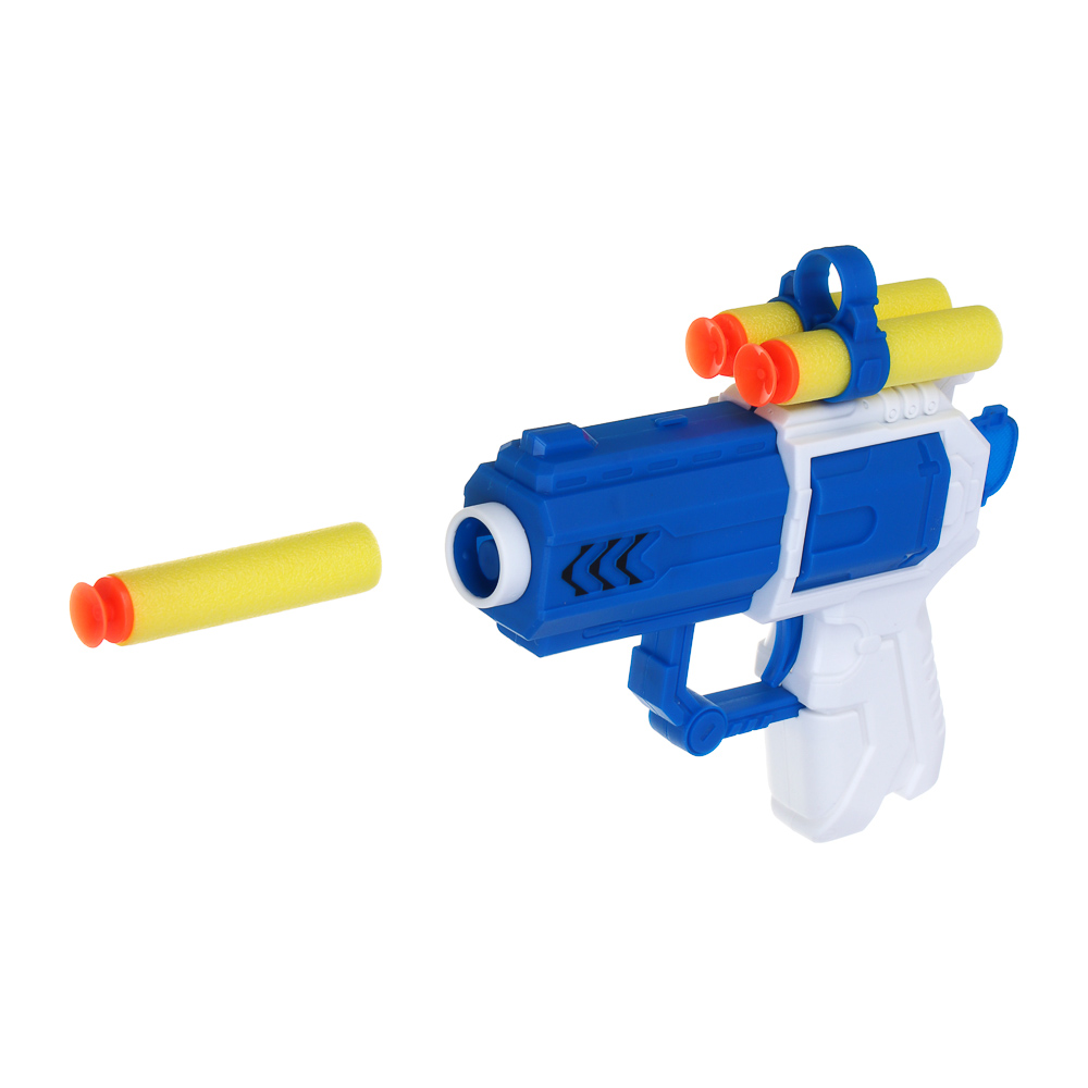ИГРОЛЕНД Пистолет "Суперстрелок" с присосками 3 шт, ПП, ЭВА, 15х4х26,4 см, 2 дизайна, арт.№ 261-768