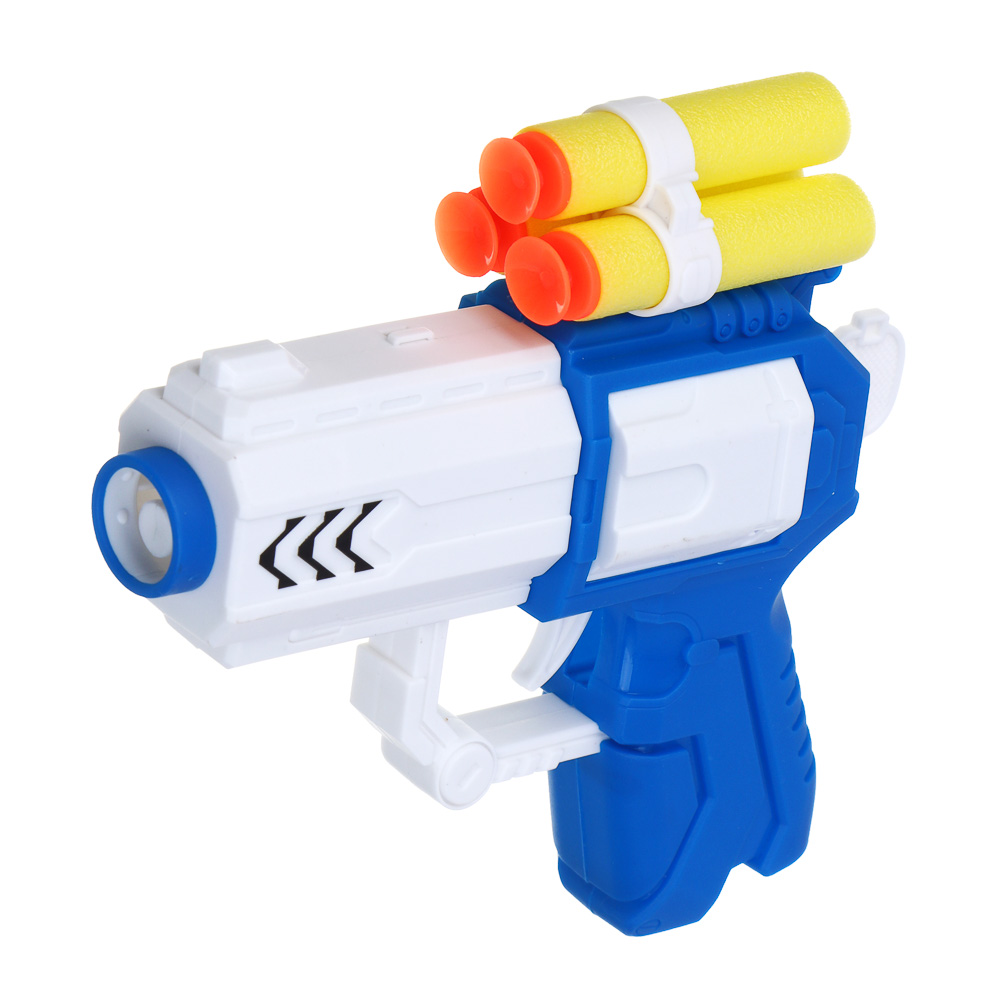 ИГРОЛЕНД Пистолет "Суперстрелок" с присосками 3 шт, ПП, ЭВА, 15х4х26,4 см, 2 дизайна, арт.№ 261-768