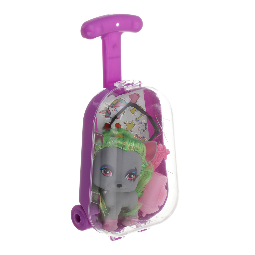 Питомец "Кудряшик" в очках, с акс. + накл., PVC, PP, ABS, тм ИГРОЛЕНД, 3+, арт.№ 258-121