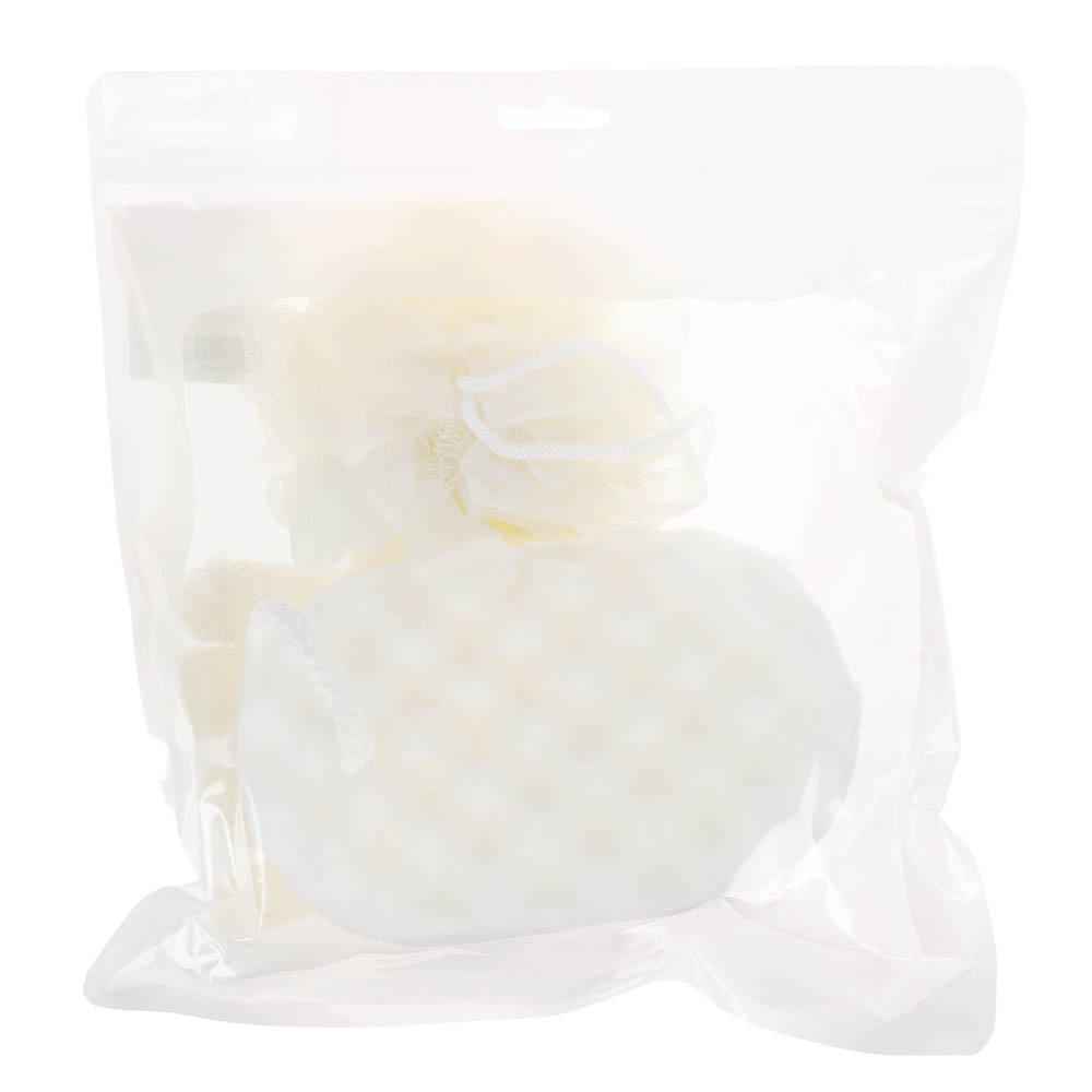 ЮL Набор 3 штуки: губка поролон, перчатка скрабер, мочалка шар, 2 цвета, МС24-09, арт.№ 361-153