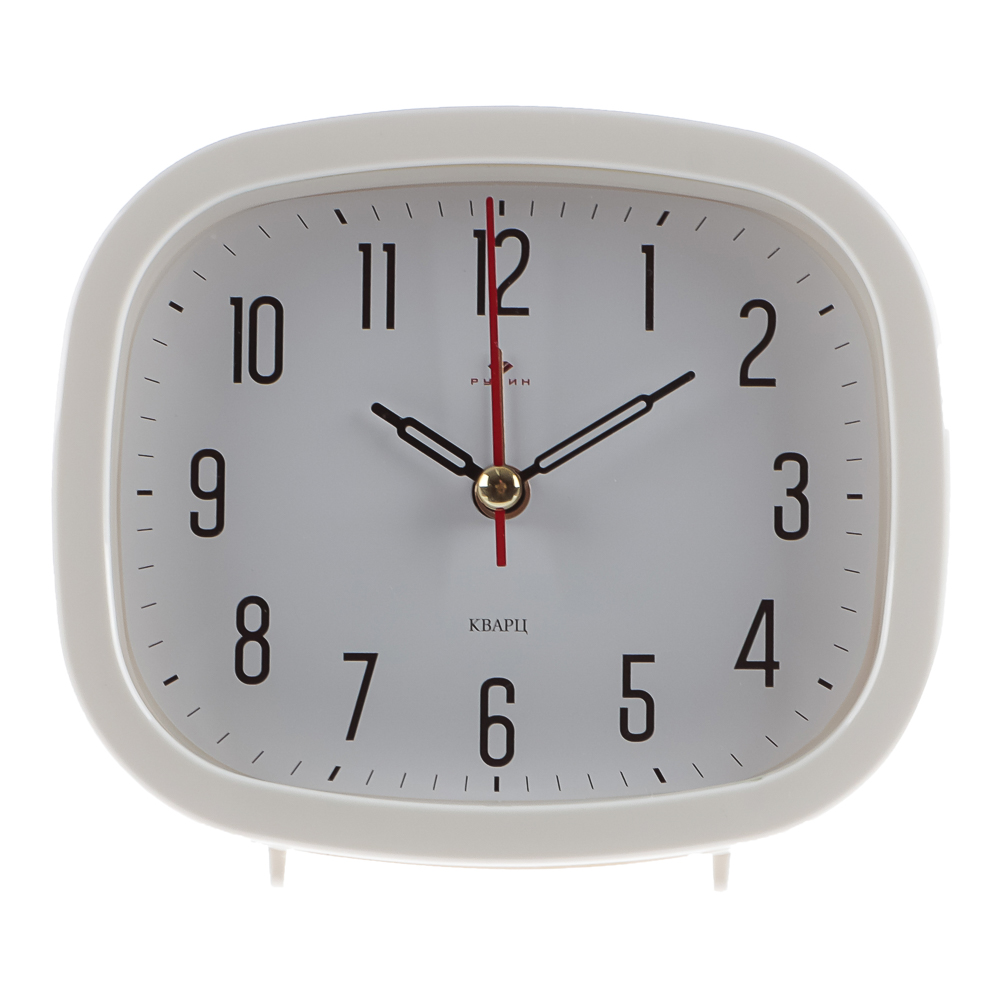 Будильник кварц, корпус белый "Классика" 12,5х10,5x30см, арт.В5-003, арт.№ 529-337