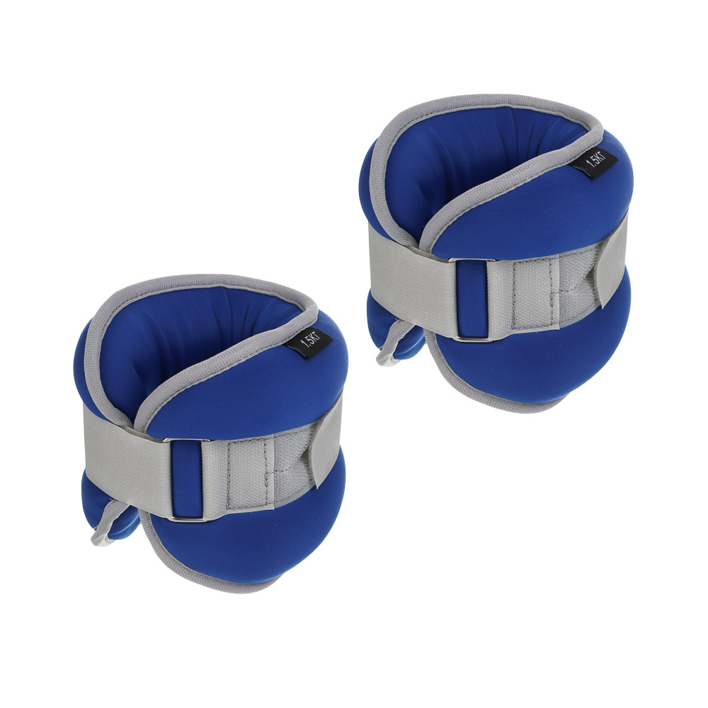 Утяжелители для ног и рук, 2шт по 1.5кг тм BY SPORT, 35x13см, неопрен, металлическая стружка, арт.№ 155-004