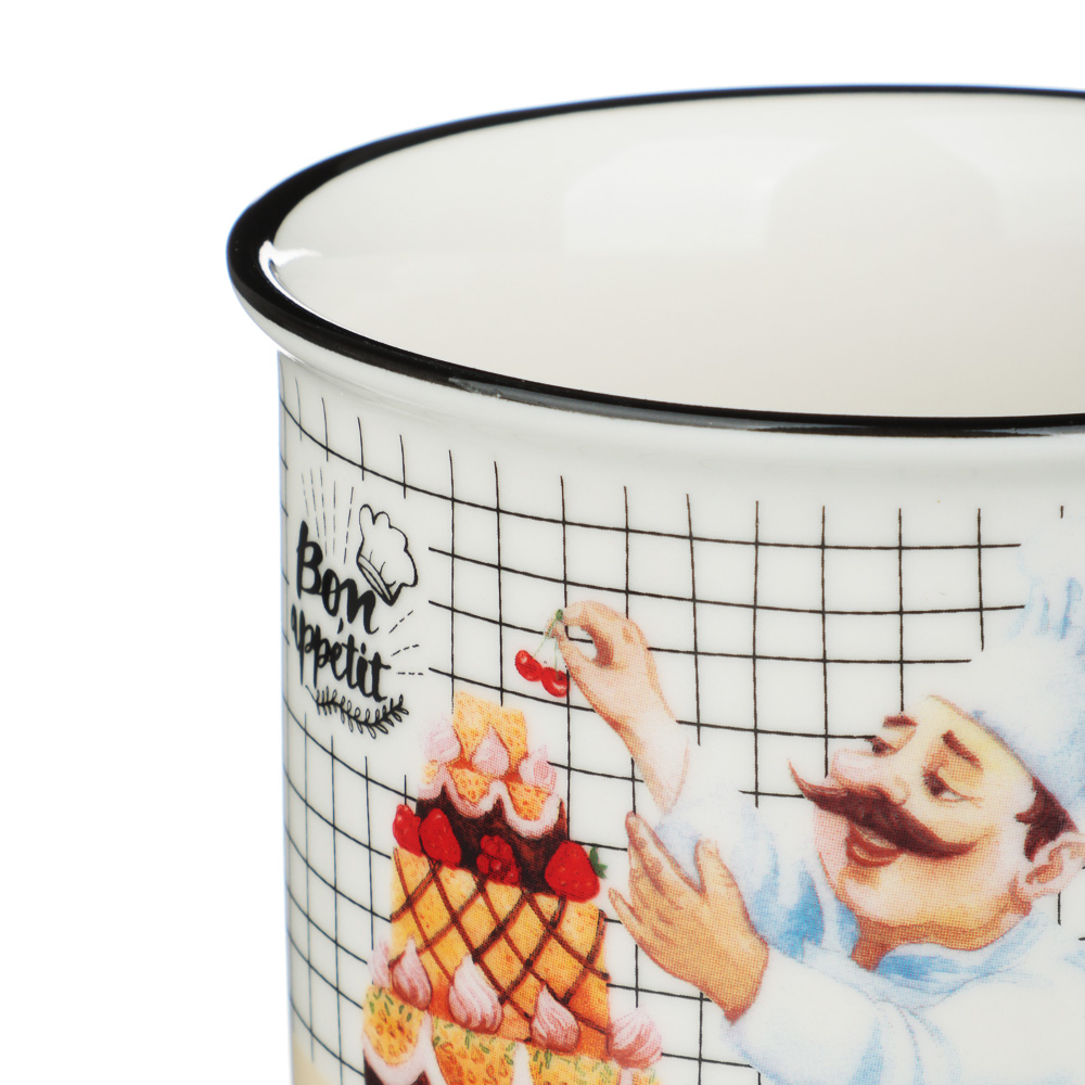 MILLIMI Веселый повар Кружка, 340мл, фарфор, 4 дизайна, арт.№ 806-092