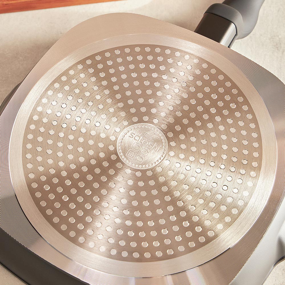 SATOSHI Стоун Сковорода-гриль 24*24см, литой алюм., антипр."каменное" покрытие, индукция, арт.№ 846-495