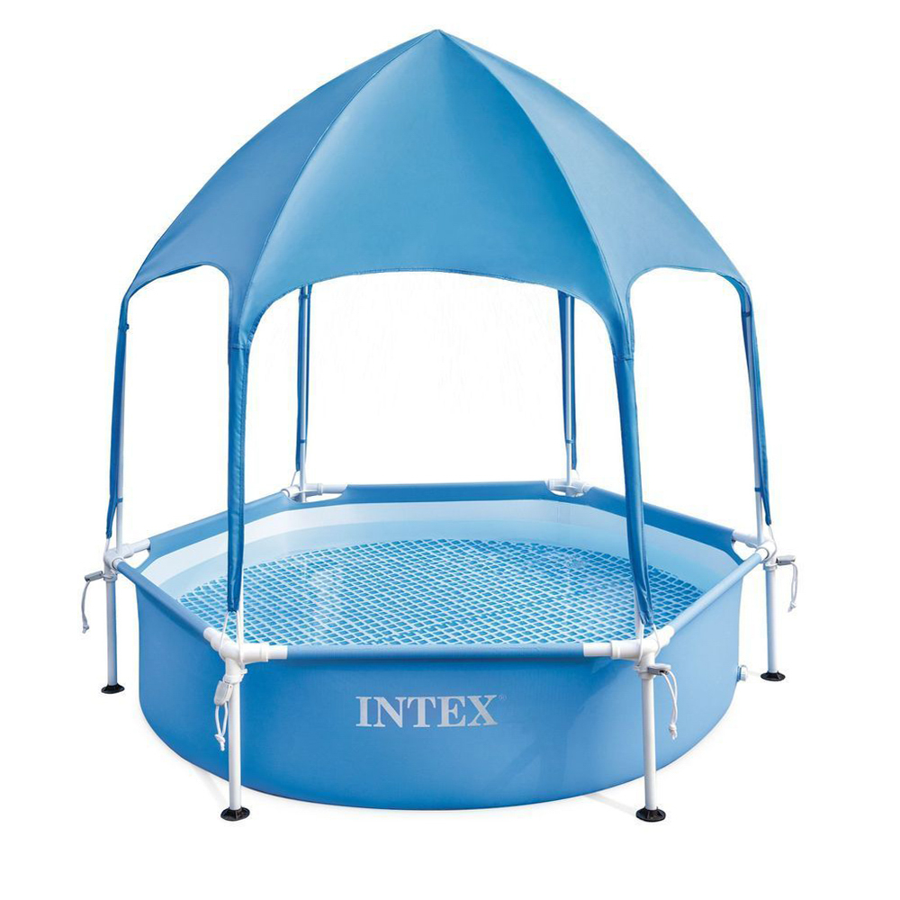 INTEX Бассейн каркасный с навесом "CANOPY METAL FRAME", от 3 лет, 183x38см, 28209NP, арт.№ 049-035