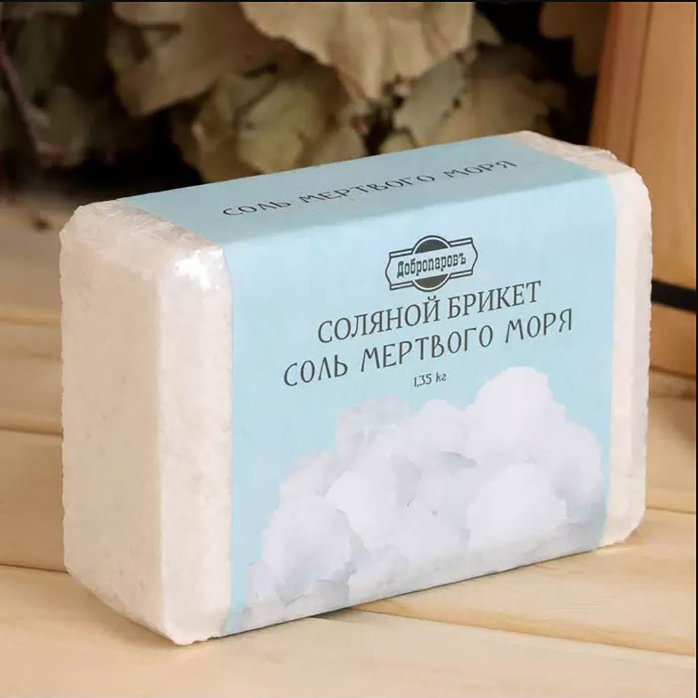 Соляной брикет "Соль Мертвого моря" 1,35 кг "Добропаровъ", арт.№ 364-287