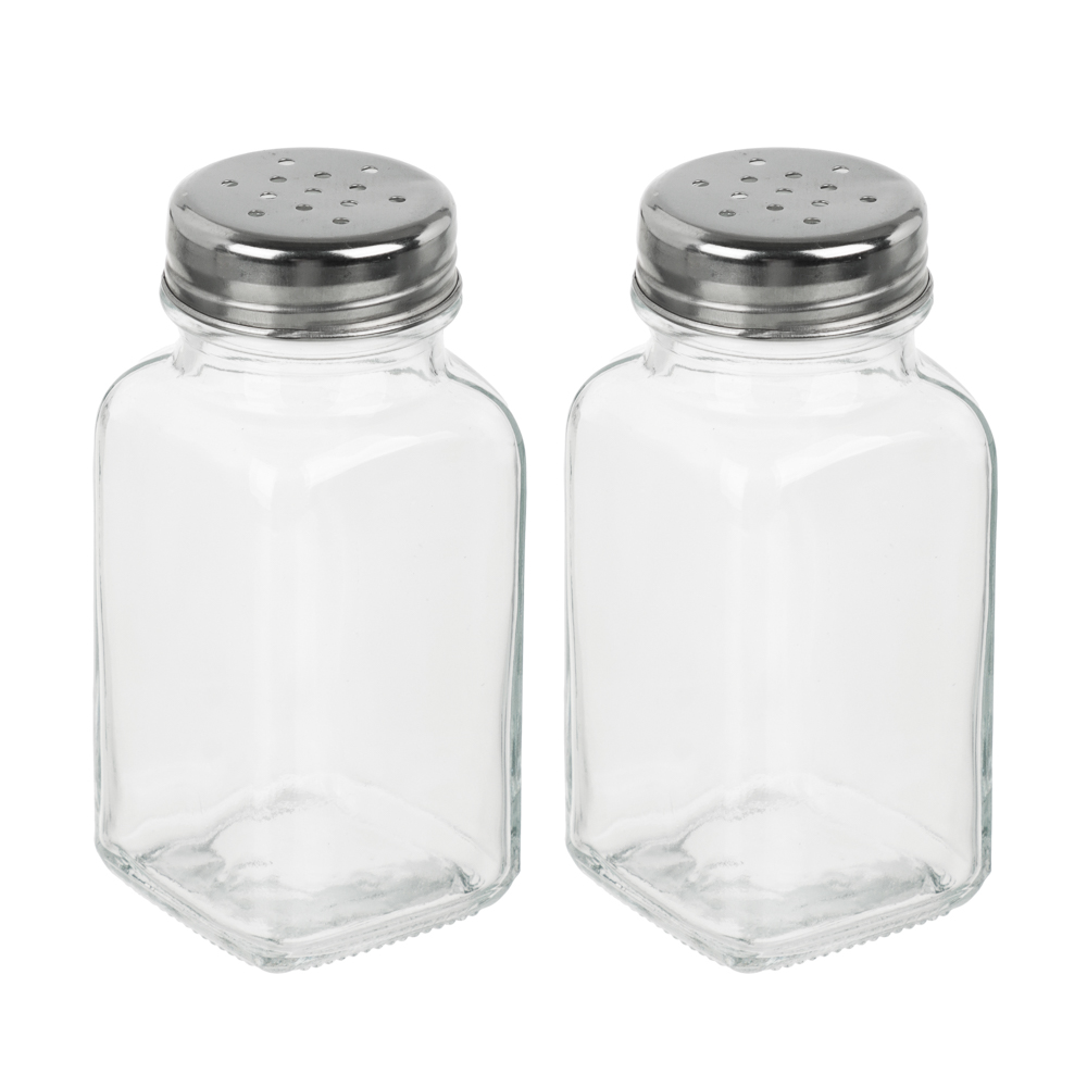 Набор Банок 2шт для соли и перца, стекло, нерж.сталь 4.2x9.3см 80мл, арт.№ 828-339