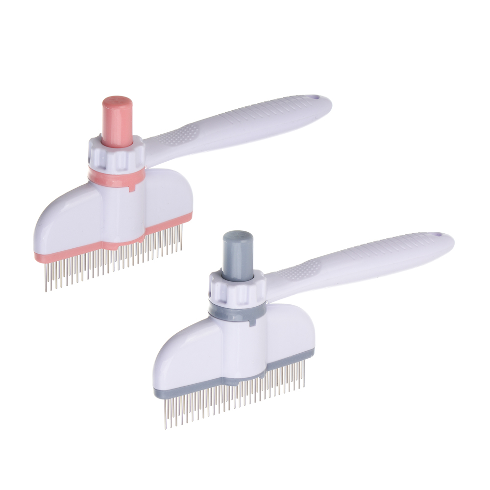 Расческа для животных с кнопкой удаления шерсти тм VETTA, пластик, металл, 18 см, арт.№ 273-591