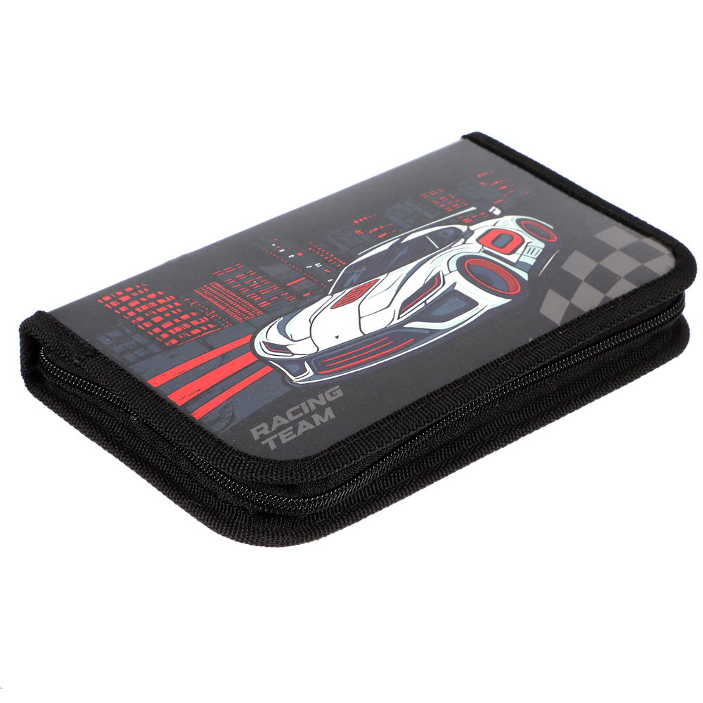 Пенал школьный жесткий прямоугольный "Панда/Рэйсинг Тим ", 1 отделение, 19х11,5 см, ламинированный картон, арт.№ 524-244