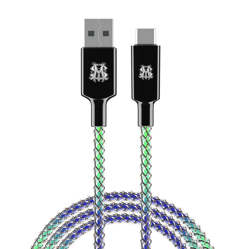 Кабель для зарядки USB(A)-Type C BY SM MAGIC LIGHT, 1м, 3А, Быстрая зарядка QC3.0, подсветка, арт.№ 931-121