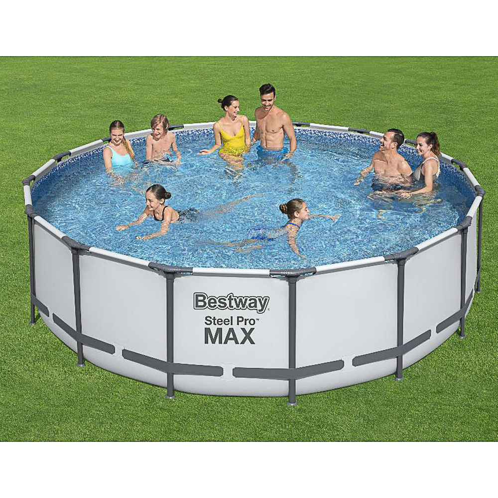 BESTWAY Круглый бассейн, фильтр-насос, лестница, чехол, 488x122см, 5612Z, арт.№ 107-265