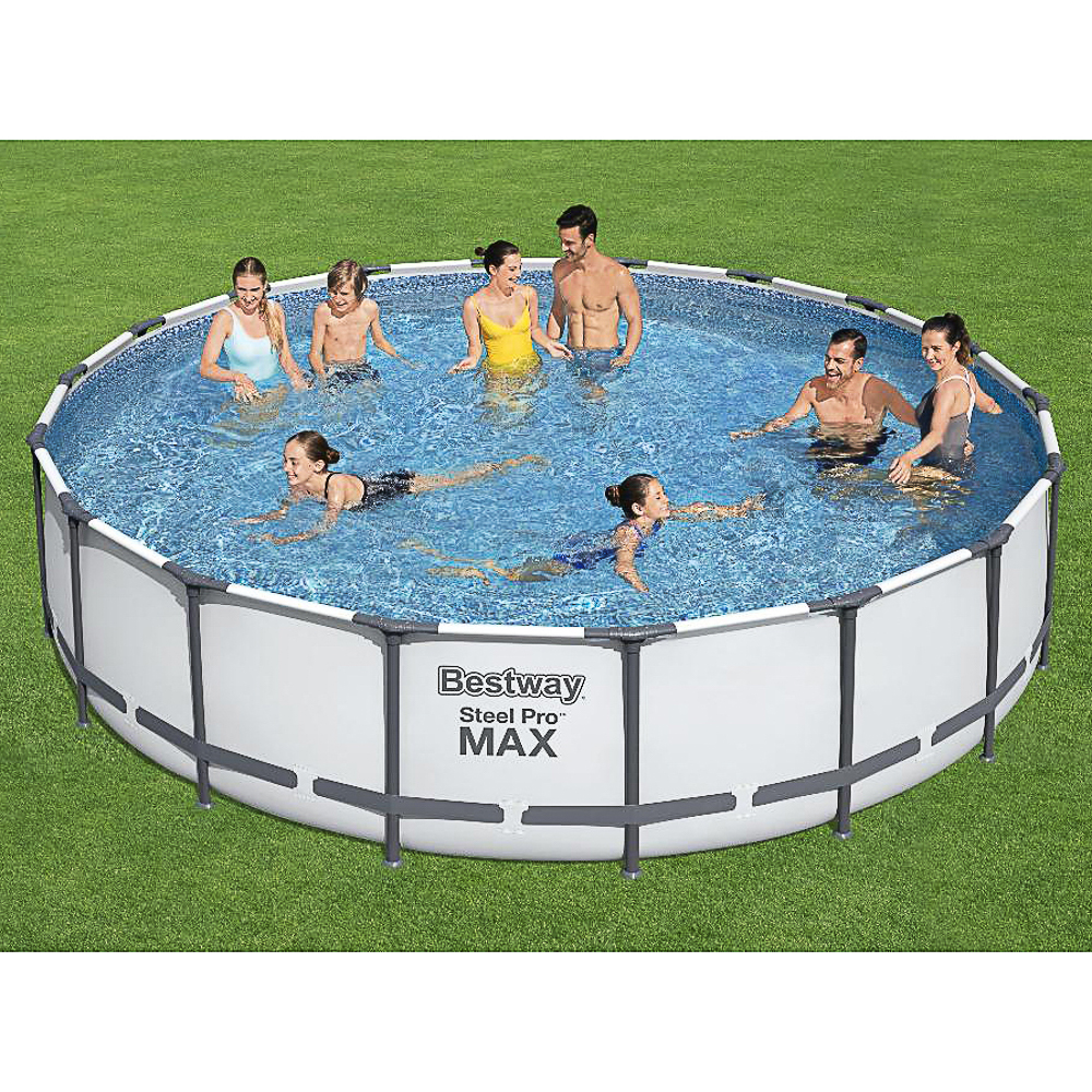 BESTWAY Круглый бассейн, фильтр-насос, лестница, чехол, диспенсер, 549x122см, 56462, арт.№ 107-268