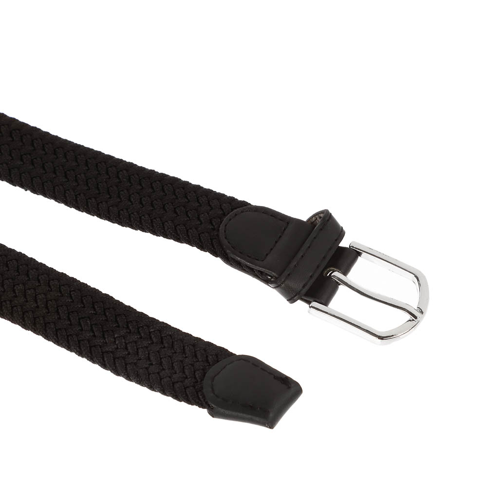 Ремень жен 04-07-02-01, 2,5x0,3x105 см, резинка плетенка, пряжка металл, черный, арт.№ 311-440
