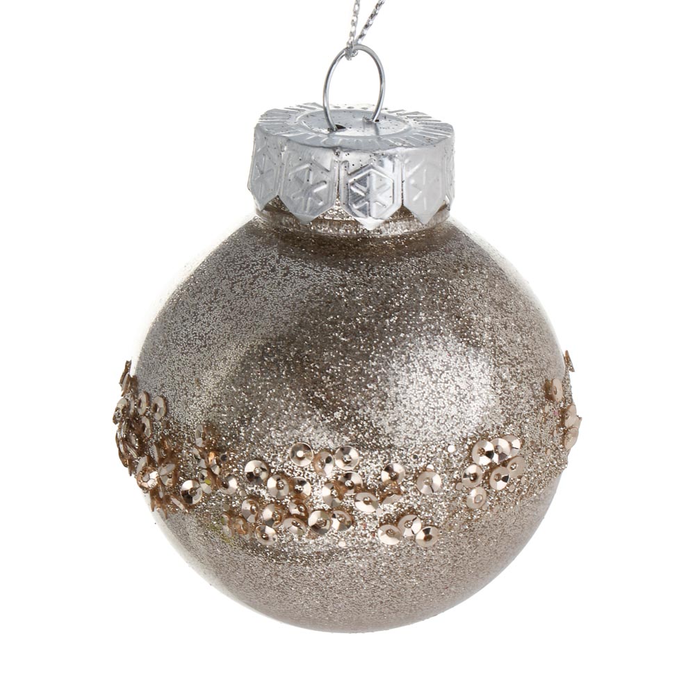 СНОУ БУМ Набор шаров 6 см, 6 шт, шампань, 2 вида, 26-178, арт.№ 373-595