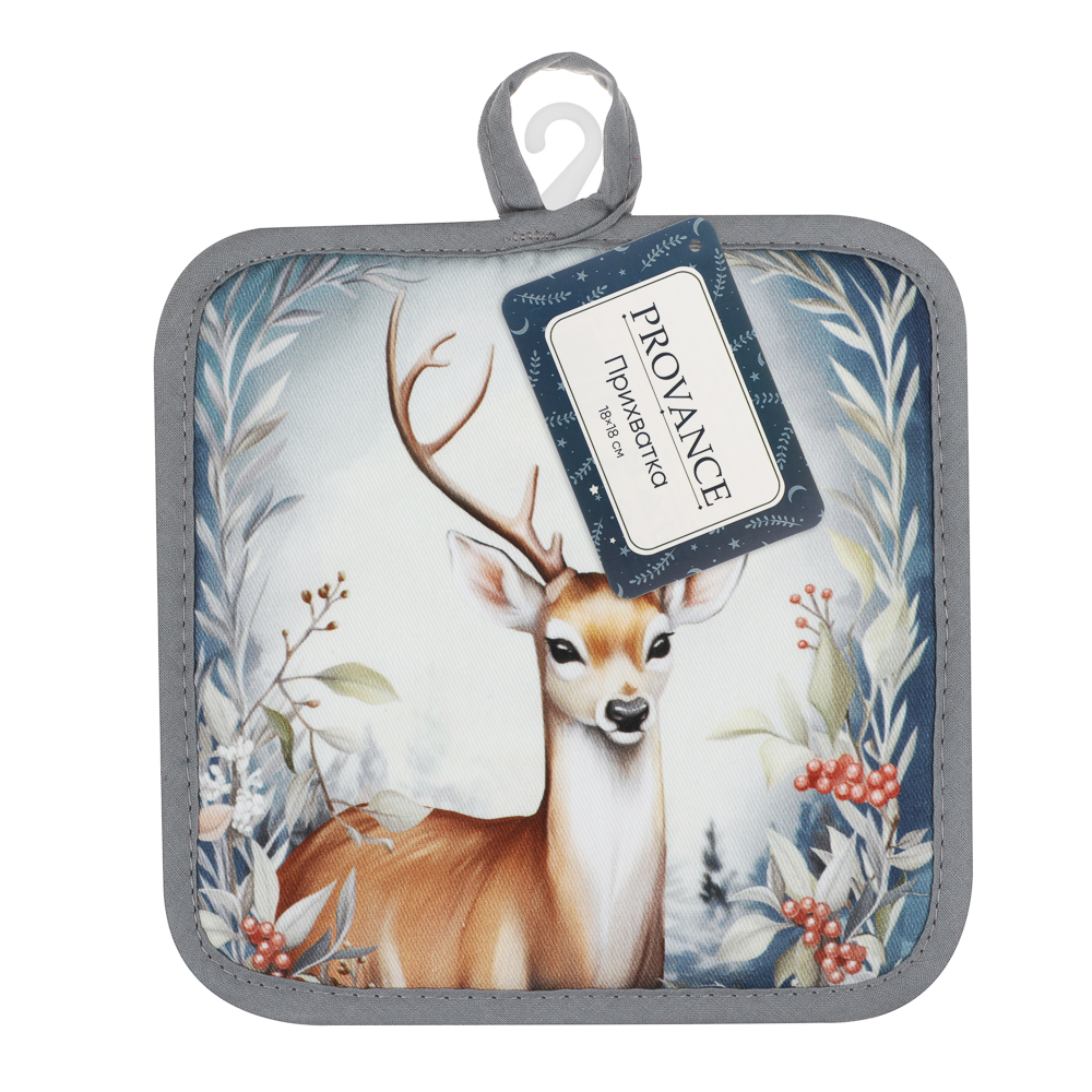 PROVANCE Нордик Прихватка, 18х18см, 100% хлопок, олень, арт.№ 492-287