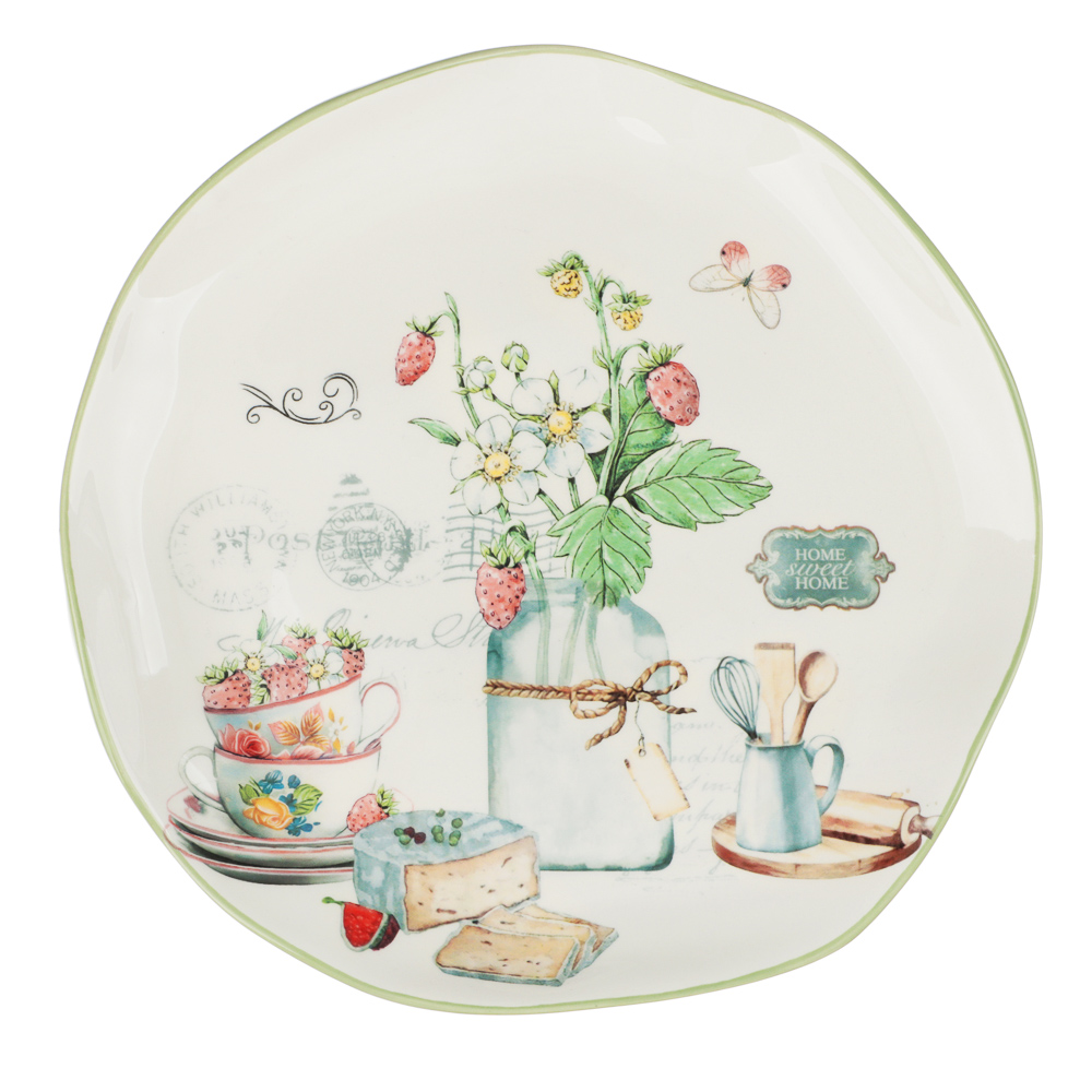 MILLIMI Земляника Тарелка, 21,5х2,5см, керамика, арт.№ 824-202