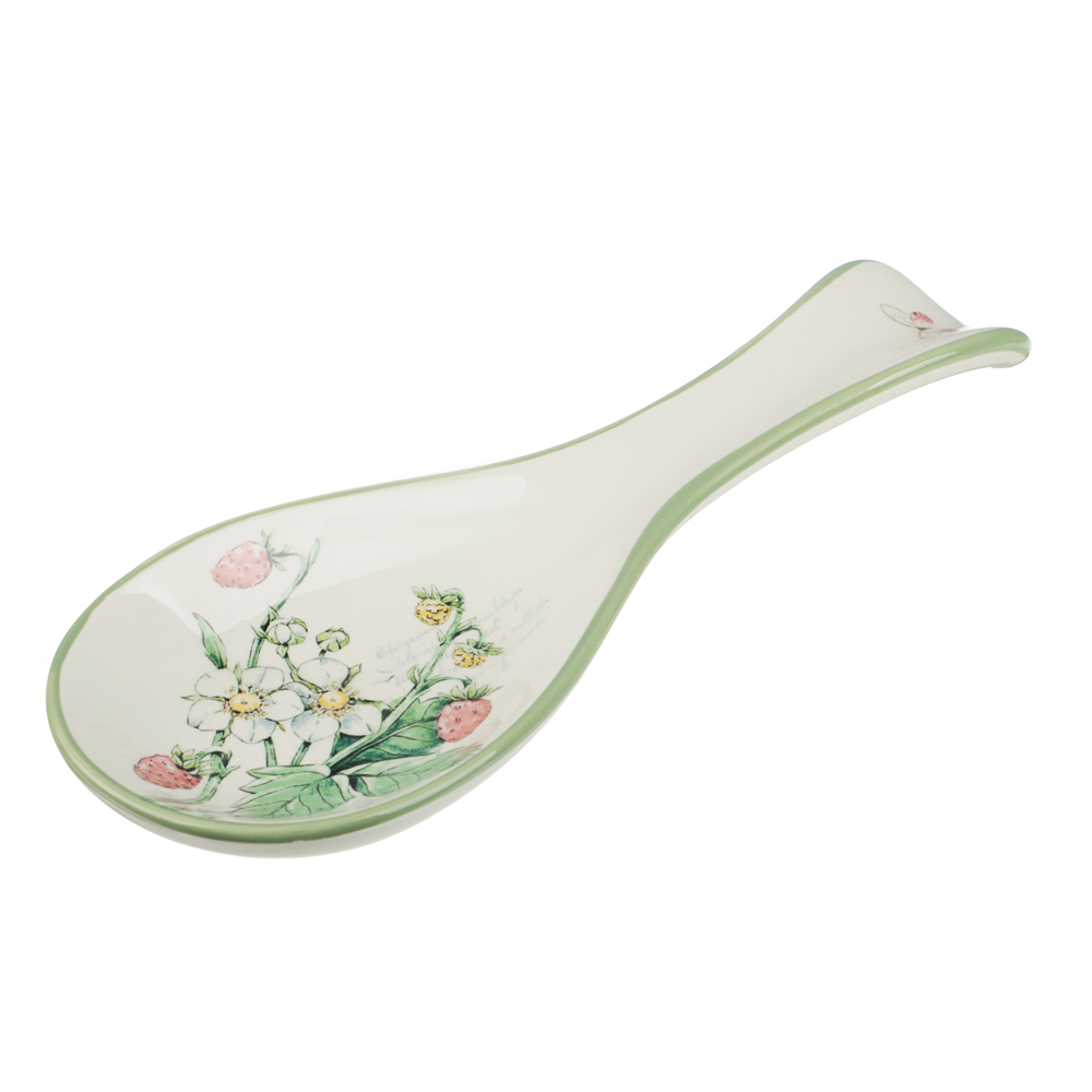 MILLIMI Земляника Подставка под ложку, 24х9х2,5см, керамика, арт.№ 824-203