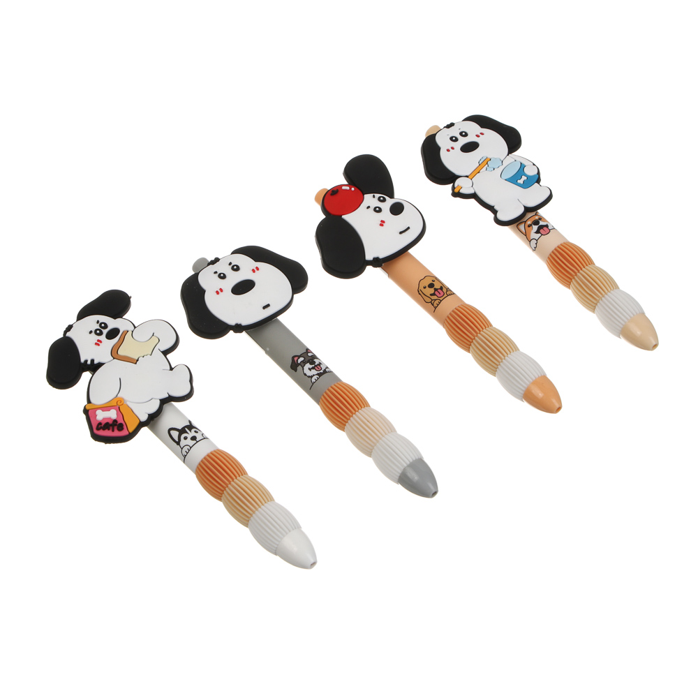 Авторучка гелевая черная 0,5мм, с объемной фигуркой "Веселые носики", 4 дизайна, шоу-бокс, арт.№ 591-333