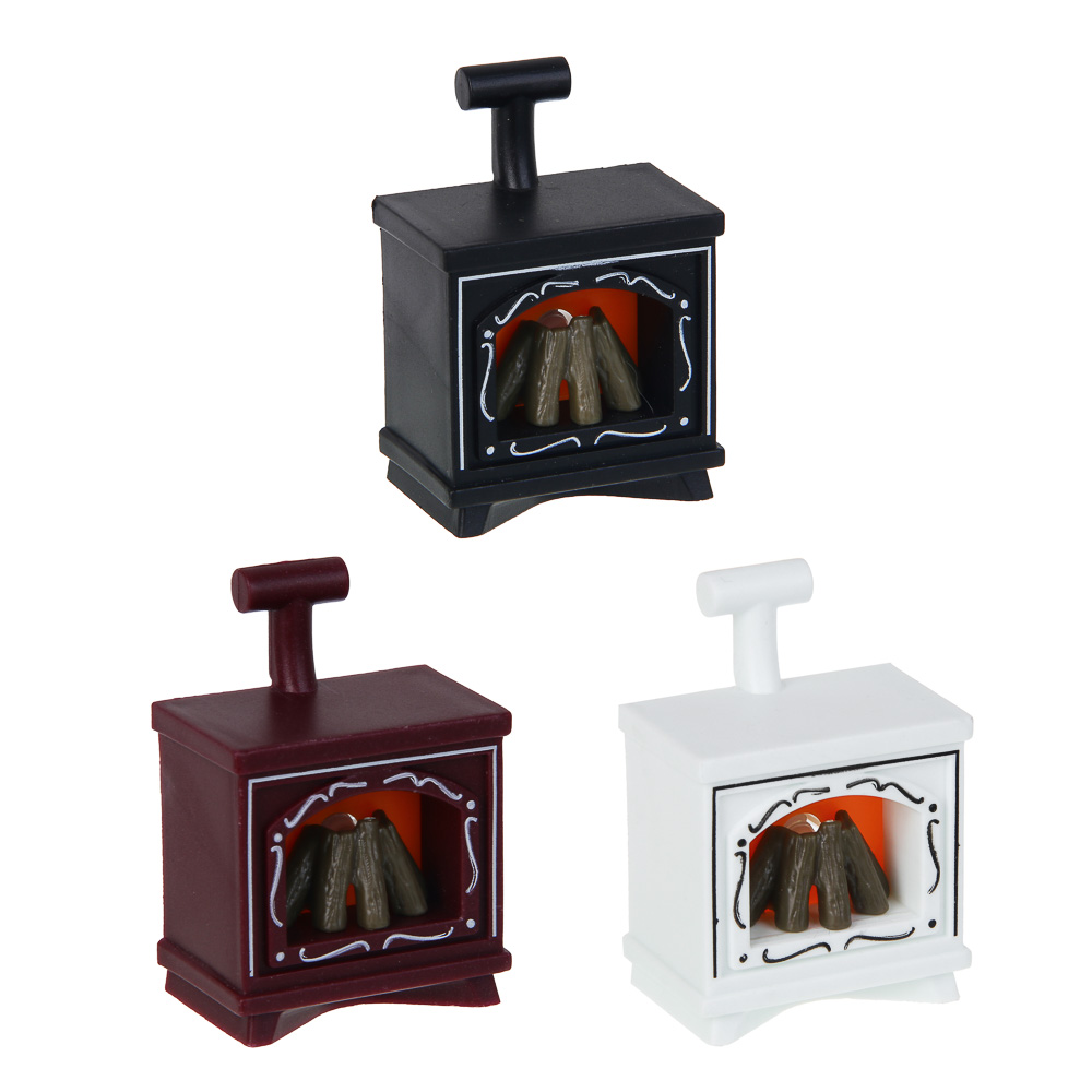 СНОУ БУМ Светильник декоративный LED в виде камина, 4,9x3,2х6,9см, PP, 3хAG10, 1 режим, 3 дизайна, арт.№ 392-096